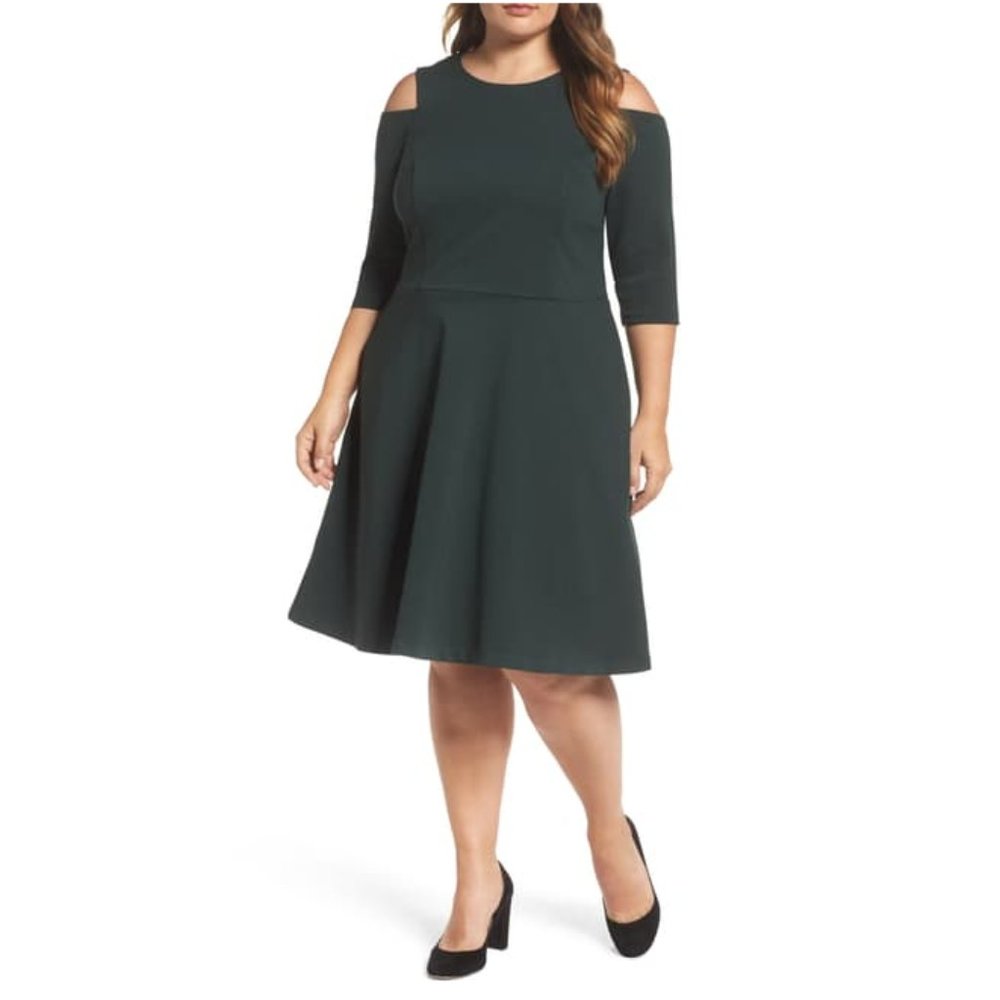 NWT Eliza J Cold Shoulder Fit &Flare Dress